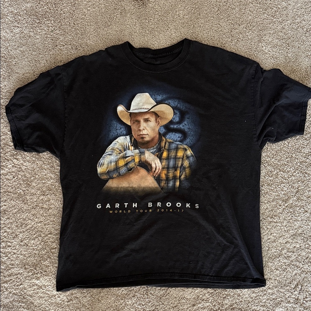 Garth Brooks World Tour Black Graphic T-Shirt